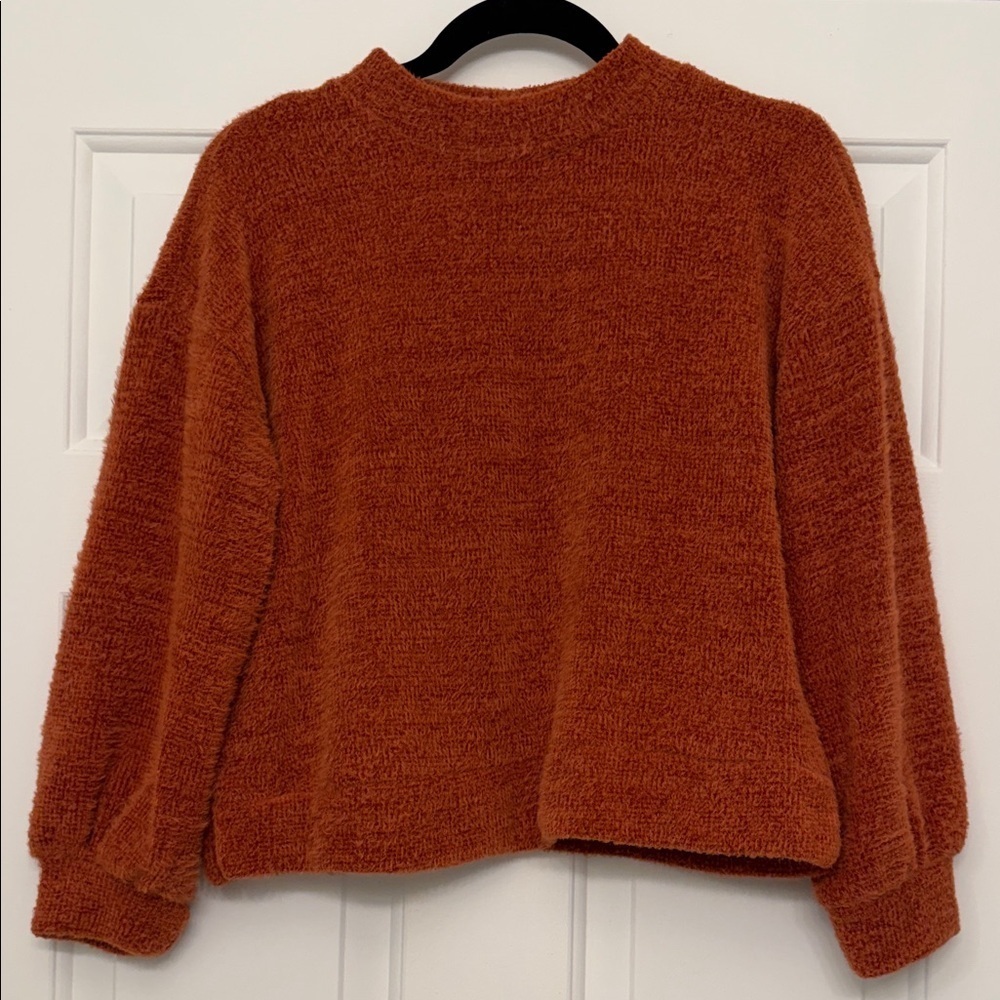 Textured Chenille Mock Neck Sweater